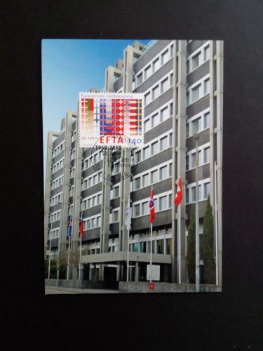 LIECHTENSTEIN MI-NR. 1561 MAXIMUMKARTE 318 Mitläufer 2010 50 JAHRE EFTA