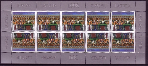 LETTLAND MI-NR. 476 POSTFRISCH(MINT) KLEINBOGEN EUROPA 1998 - FESTE und FEIERTAGE CHOR