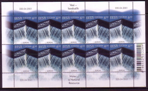 ESTLAND MI-NR. 399 POSTFRISCH(MINT) KLEINBOGEN EUROPA 2001 WASSER