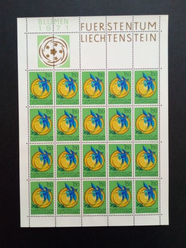 LIECHTENSTEIN MI-NR. 539-542 POSTFRISCH(MINT) KLEINBOGENSATZ BLUMEN 1971