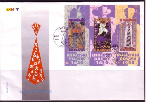 KROATIEN BLOCK 11 FDC GESCHICHTE DER KRAWATTE