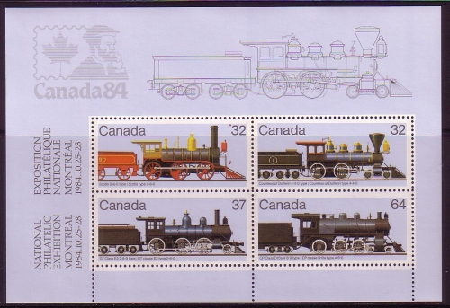CANADA BLOCK 3 POSTFRISCH(MINT) BRIEFMARKENAUSSTELLUNG CANADA 84 EISENBAHNEN