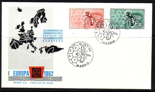 SPANIEN MI-NR. 1340-1341 FDC EUROPA CEPT 1962 BIENE