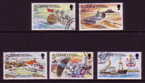 ALDERNEY MI-NR. 49-53 GESTEMPELT(USED) LEUCHTFEUER 1991 LEUCHTTURM