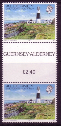 ALDERNEY MI-NR. 42 POSTFRISCH(MINT) ZWISCHENSTEGPAAR QUESNARD LEUCHTTURM 1989