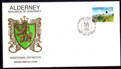 ALDERNEY MI-NR. 42 FDC QUESNARD LEUCHTTURM 1989