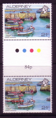 ALDERNEY MI-NR. 48 POSTFRISCH(MINT) ZWISCHENSTEGPAAR INNERE HAFEN SCHIFFE 1991
