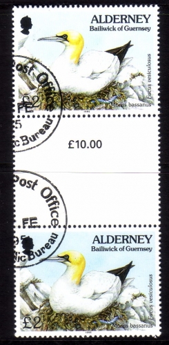 ALDERNEY MI-NR. 82 GESTEMPELT(USED) ZWISCHENSTEGPAAR FAUNA + FLORA BASSTÖLPEL 1995