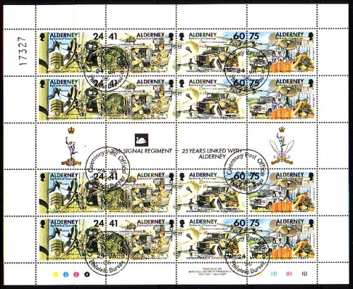 ALDERNEY MI-NR. 90-93 GESTEMPELT(USED) KLEINBOGEN FERNMELDEREGIMENT AUTO FLUGZEUG HUBSCHRAUBER