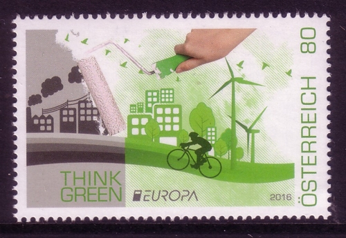 ÖSTERREICH MI-NR. 3268 POSTFRISCH(MINT) EUROPA 2016 UMWELTBEWUSST LEBEN FAHRRAD FAHREN