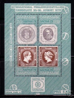DÄNEMARK BLOCK 1 POSTFRISCH(MINT) MARKE AUF MARKE HAFNIA ´76