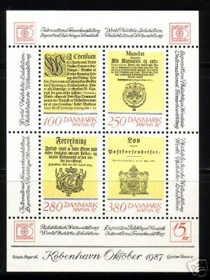 DÄNEMARK BLOCK 4 POSTFRISCH(MINT) POSTVERORDNUNG HAFNIA ´87