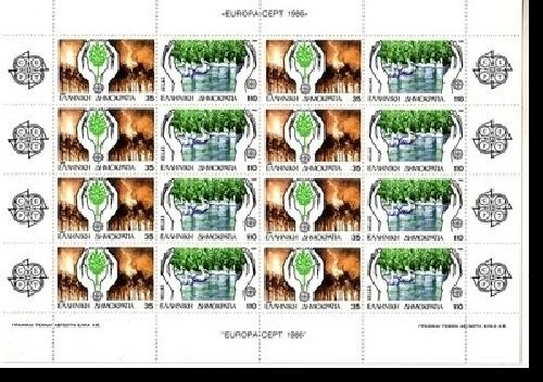 GRIECHENLAND MI-NR. 1630-1631 A POSTFRISCH(MINT) KLEINBOGEN CEPT 1986 UMWELTSCHUTZ PELIKANE