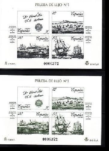 SPANIEN SONDERDRUCK BLOCK 30 POSTFRISCH ESPAMER ´87 BLOCKPAAR SCHWARZ UND DUNKELGRÜN