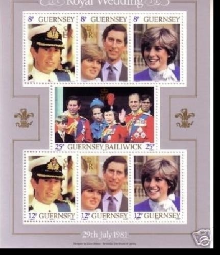 GUERNSEY BLOCK 3 POSTFRISCH(MINT) HOCHZEIT PRINZ CARLES u. LADY DIANA 1981
