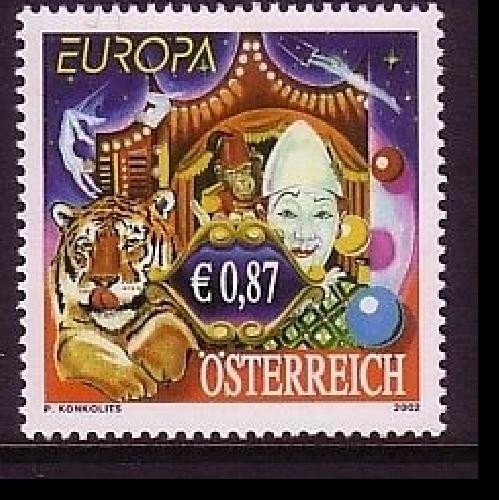 ÖSTERREICH MI-NR. 2376 POSTFRISCH(MINT) EUROPA 2002 ZIRKUS CLOWN