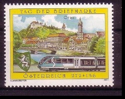 ÖSTERREICH MI-NR. 2936 POSTFRISCH(MINT)TAG DER BRIEFMARKE 2011 TRIEBWAGEN