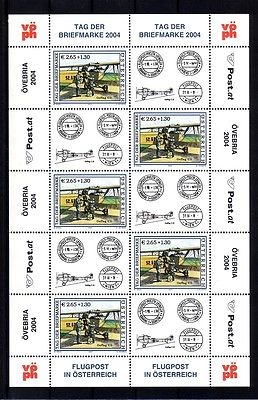 ÖSTERREICH MI-NR. 2482 POSTFRISCH(MINT) KLEINBOGEN TAG DER BRIEFMARKE 2004 FLUGZEUG