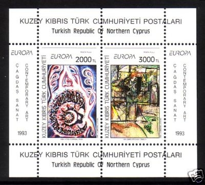 TÜRKISCH ZYPERN BLOCK 12 POSTFRISCH(MINT) EUROPA CEPT 1993 KUNST