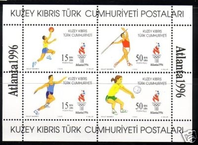 TÜRKISCH ZYPERN BLOCK 16 POSTFRISCH(MINT) OLYMPISCHE SOMMERSPIELE ATLANTA 1996
