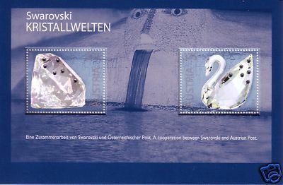 ÖSTERREICH BLOCK 25 POSTFRISCH(MINT) " SWAROVSKI " KRISTALLE SCHWAN 2004