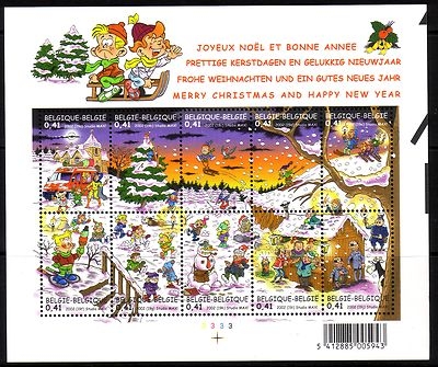 BELGIEN MI-NR. 3151-3160 POSTFRISCH(MINT) KLEINBOGEN WEIHNACHTEN 2002 WEIHNACHTSLANDSCHAFT