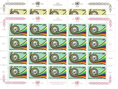 UNO GENF MI-NR. 60-61 POSTFRISCH(MINT) KLEINBOGENSATZ 25 JAHRE UNPA POSTHORN 1976