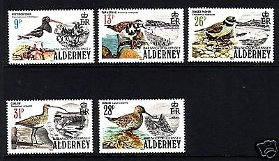 ALDERNEY MI-NR. 13-17 POSTFRISCH(MINT) SEEVÖGEL 1984 AUSTERNFISCHER SANDREGENPFEIFER