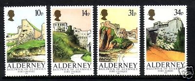 ALDERNEY 10 x MI-NR. 28-31 POSTFRISCH FESTUNGEN 1986 - FORT ALBERT...