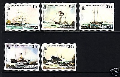 ALDERNEY MI-NR. 32-36 POSTFRISCH(MINT) SCHIFFSWRACKS 1987 - PETIT RAYMON