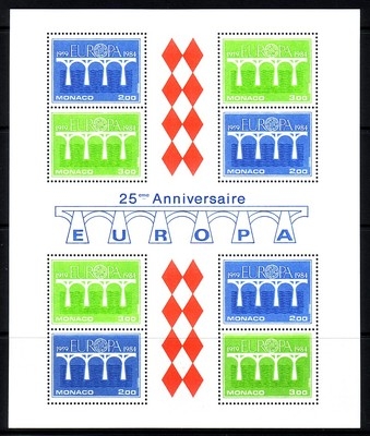 MONACO BLOCK 26 POSTFRISCH EUROPA CEPT 1984 - BRÜCKE