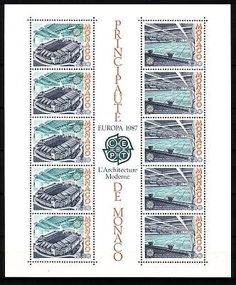 MONACO BLOCK 35 POSTFRISCH(MINT) EUROPA 1987 MODERNE ARCHITEKTUR STADION LOUIS II
