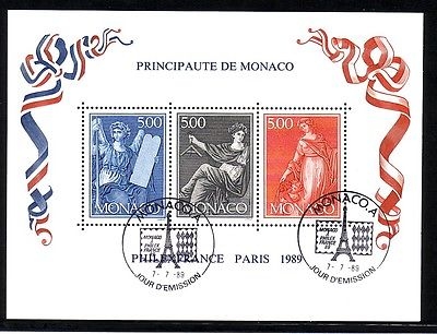 MONACO BLOCK 45 GESTEMPELT PHILEXFRANCE ´89 PARIS