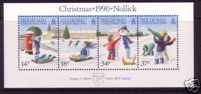 INSEL MAN BLOCK 14 POSTFRISCH(MINT) WEIHNACHTEN 1990 KINDERSPIELE