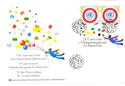 UNO GENF BLOCK 16 FDC 50 JAHRE UNO POSTVERWALTUNG