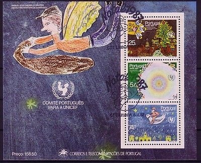 PORTUGAL BLOCK 56 GESTEMPELT(USED) WEIHNACHTEN 1987 KINDERZEICHNUNG