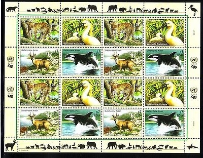 UNO WIEN MI-NR. 303-306 POSTFRISCH(MINT) KLEINBOGEN GEFÄHRDETE ARTEN LEOPARD HIRSCH WAL