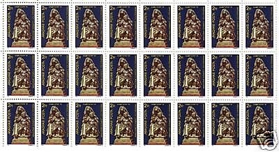 UNGARN MI-NR. 3522-3523 A POSTFRISCH(MINT) BOGENTEIL (24) WEIHNACHTEN 1981 KERAMIKFIGUR BRONZESTATUE