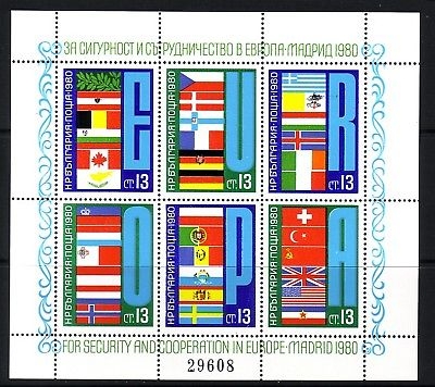 BULGARIEN BLOCK 100 POSTFRISCH(MINT) KONFERENZ FÜR SICHERHEIT UND ZUSAMMENARBEIT KSZE FLAGGEN