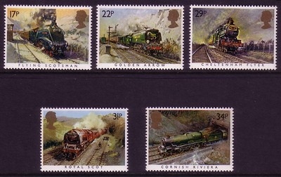 GROSSBRITANNIEN MI-NR. 1017-1021 POSTFRISCH(MINT) 150 JAHRE GREAT WESTERN RAILWAY CO.EISENBAHN