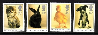 GROSSBRITANNIEN MI-NR. 1245-1248 POSTFRISCH(MINT) KATZE KANINCHEN HUND ENTE