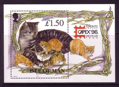INSEL MAN BLOCK 25 I POSTFRISCH(MINT) MANXKATZE mit kleinen KATZEN AUFDRUCK CAPEX`96
