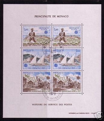 MONACO BLOCK 15 GESTEMPELT(USED) EUROPA CEPT 1979 EISENBAHN SCHIFF BOTE