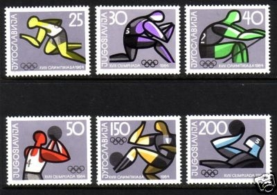 JUGOSLAWIEN MI-NR. 1076-1081 POSTFRISCH(MINT) OLYMPISCHE SOMMERSPIELE 1964 TOKIO