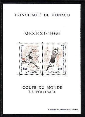MONACO BLOCK 33 POSTFRISCH(MINT) FUSSBALL WM MEXICO 1986