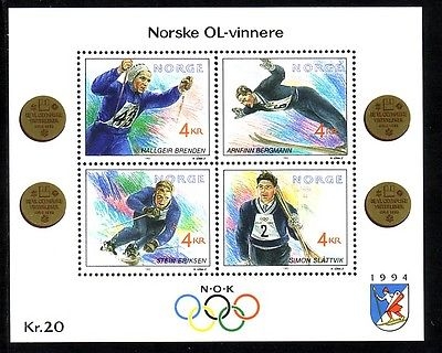 NORWEGEN BLOCK 17 POSTFRISCH(MINT) OLYMPISCHE SPIELE - RIESENSLALOM LANGLAUF SKISPRINGEN