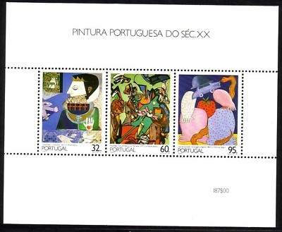 PORTUGAL BLOCK 73 POSTFRISCH(MINT) GEMÄLDE DES 20. JAHRHUNDERTS VI 1990