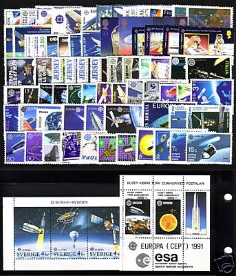 EUROPA CEPT JAHRGANG 1991 POSTFRISCH EUROPÄISCHE WELTRAUMFAHRT