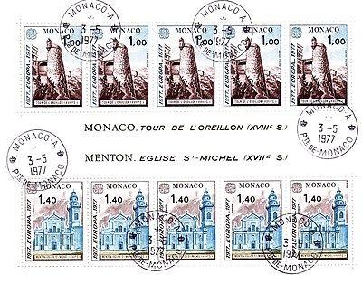 MONACO BLOCK 11 GESTEMPELT(USED) EUROPA 1977 LANDSCHAFTEN