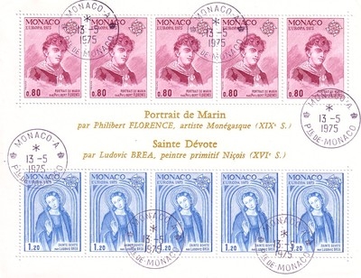 MONACO BLOCK 8 GESTEMPELT(USED) EUROPA 1975 GEMÄLDE